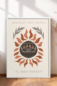 HOMEPACK Ahşap Çerçeveli Tablo Çerçeveli Poster Sanatsal Modern Duvar Dekoru FLOWER-92