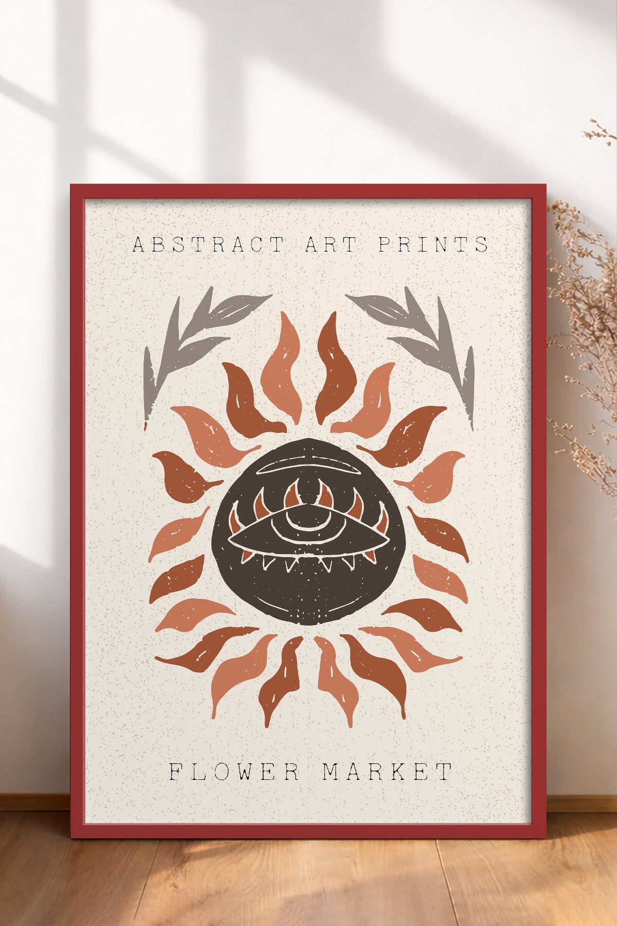 HOMEPACK Ahşap Çerçeveli Tablo Çerçeveli Poster Sanatsal Modern Duvar Dekoru FLOWER-92