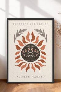 HOMEPACK Ahşap Çerçeveli Tablo Çerçeveli Poster Sanatsal Modern Duvar Dekoru FLOWER-92