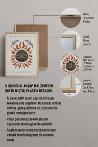 HOMEPACK Ahşap Çerçeveli Tablo Çerçeveli Poster Sanatsal Modern Duvar Dekoru FLOWER-92