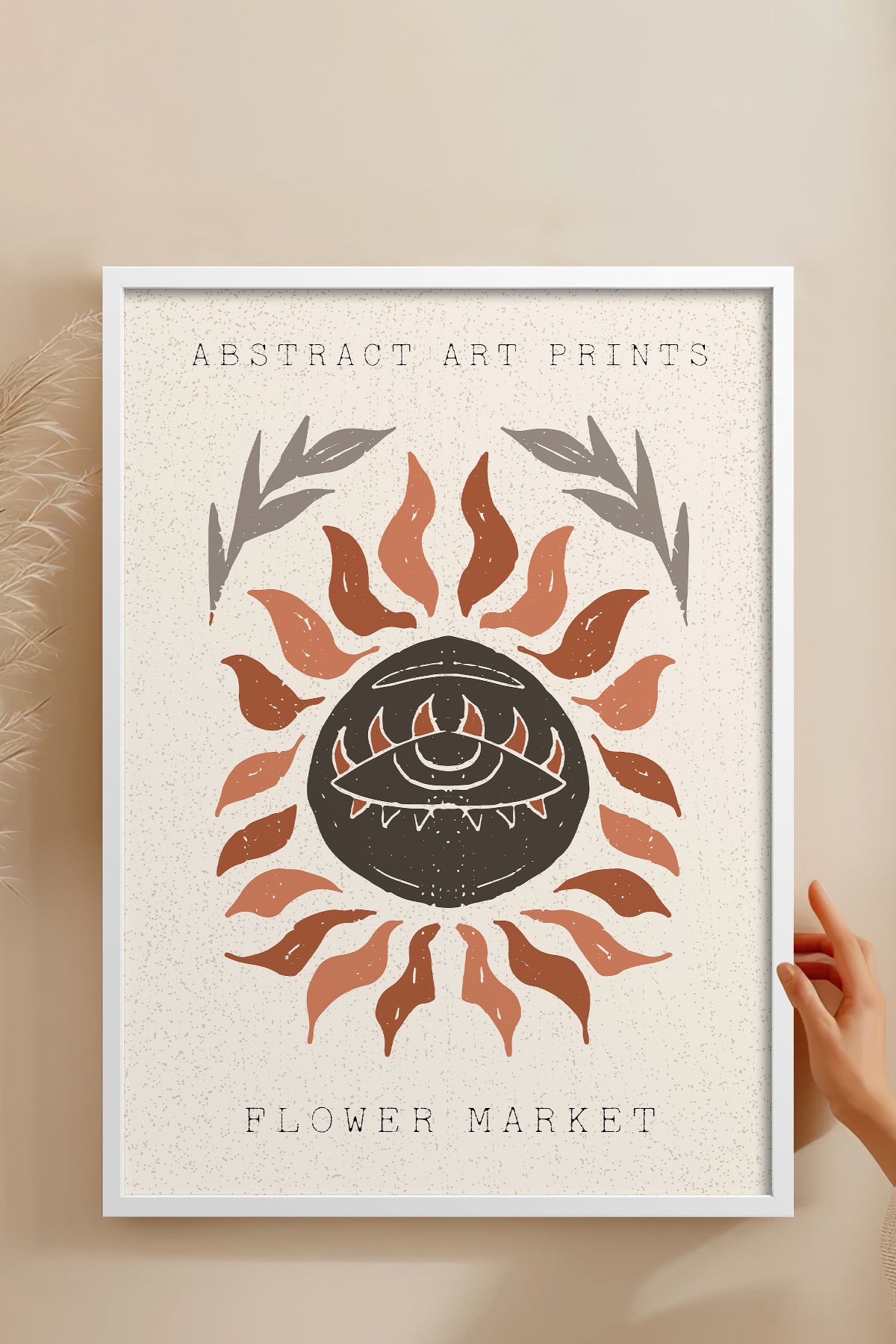HOMEPACK Ahşap Çerçeveli Tablo Çerçeveli Poster Sanatsal Modern Duvar Dekoru FLOWER-92