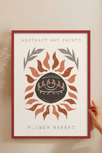 HOMEPACK Ahşap Çerçeveli Tablo Çerçeveli Poster Sanatsal Modern Duvar Dekoru FLOWER-92
