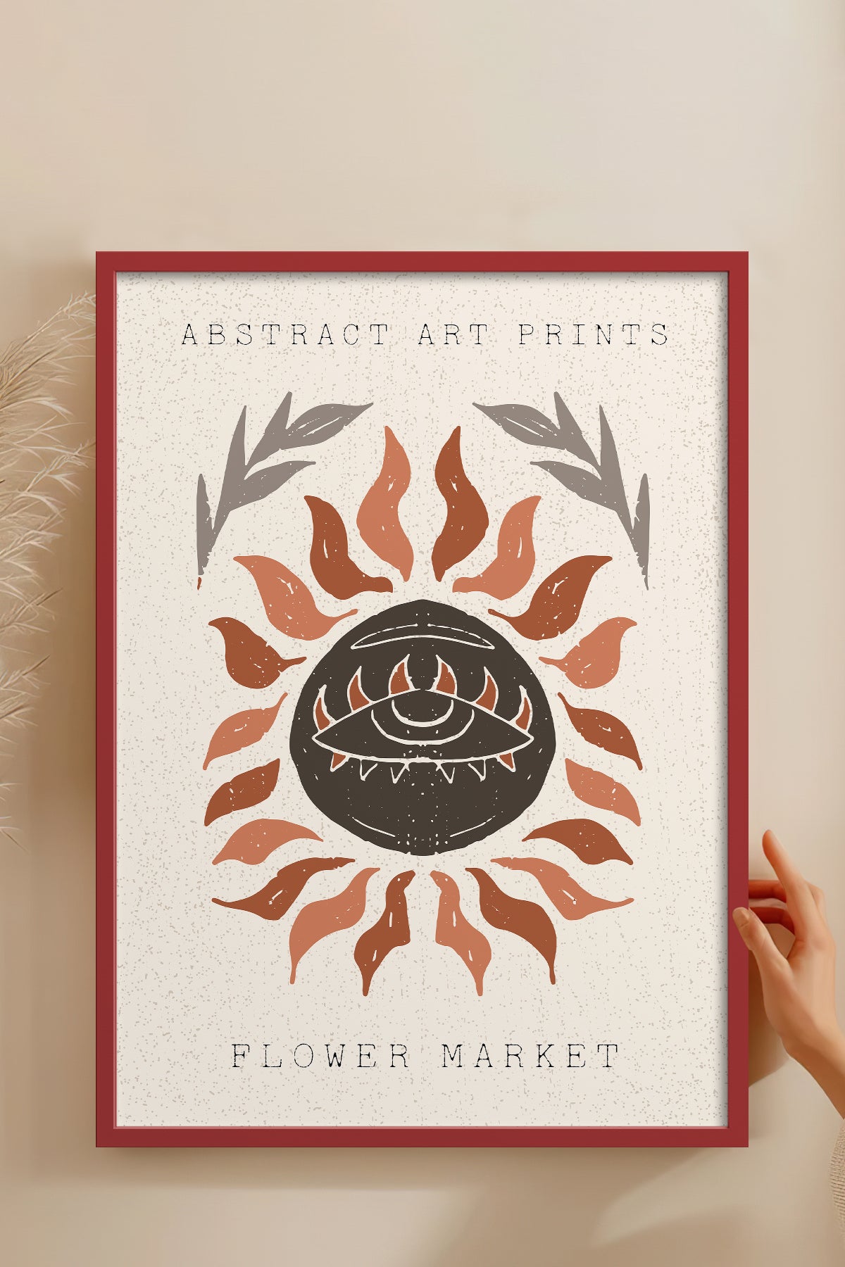 HOMEPACK Ahşap Çerçeveli Tablo Çerçeveli Poster Sanatsal Modern Duvar Dekoru FLOWER-92