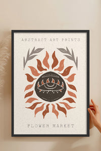 HOMEPACK Ahşap Çerçeveli Tablo Çerçeveli Poster Sanatsal Modern Duvar Dekoru FLOWER-92
