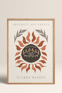 HOMEPACK Ahşap Çerçeveli Tablo Çerçeveli Poster Sanatsal Modern Duvar Dekoru FLOWER-92