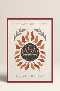 HOMEPACK Ahşap Çerçeveli Tablo Çerçeveli Poster Sanatsal Modern Duvar Dekoru FLOWER-92