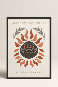 HOMEPACK Ahşap Çerçeveli Tablo Çerçeveli Poster Sanatsal Modern Duvar Dekoru FLOWER-92