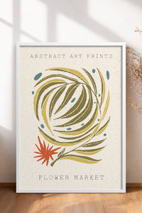 HOMEPACK Ahşap Çerçeveli Tablo Çerçeveli Poster Sanatsal Modern Duvar Dekoru FLOWER-93