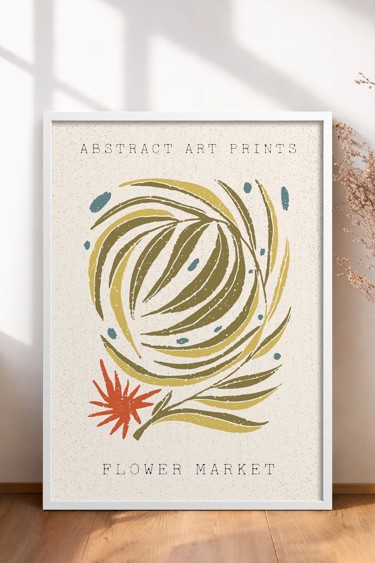 HOMEPACK Ahşap Çerçeveli Tablo Çerçeveli Poster Sanatsal Modern Duvar Dekoru FLOWER-93