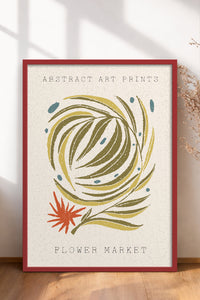 HOMEPACK Ahşap Çerçeveli Tablo Çerçeveli Poster Sanatsal Modern Duvar Dekoru FLOWER-93
