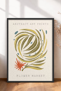 HOMEPACK Ahşap Çerçeveli Tablo Çerçeveli Poster Sanatsal Modern Duvar Dekoru FLOWER-93