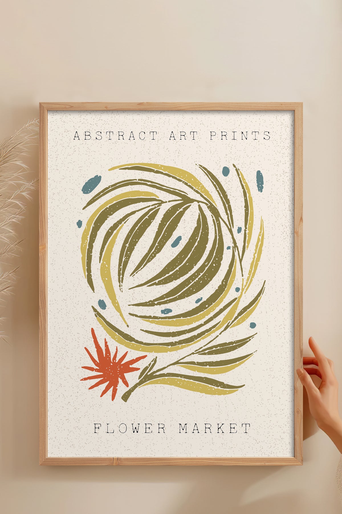HOMEPACK Ahşap Çerçeveli Tablo Çerçeveli Poster Sanatsal Modern Duvar Dekoru FLOWER-93