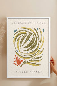 HOMEPACK Ahşap Çerçeveli Tablo Çerçeveli Poster Sanatsal Modern Duvar Dekoru FLOWER-93