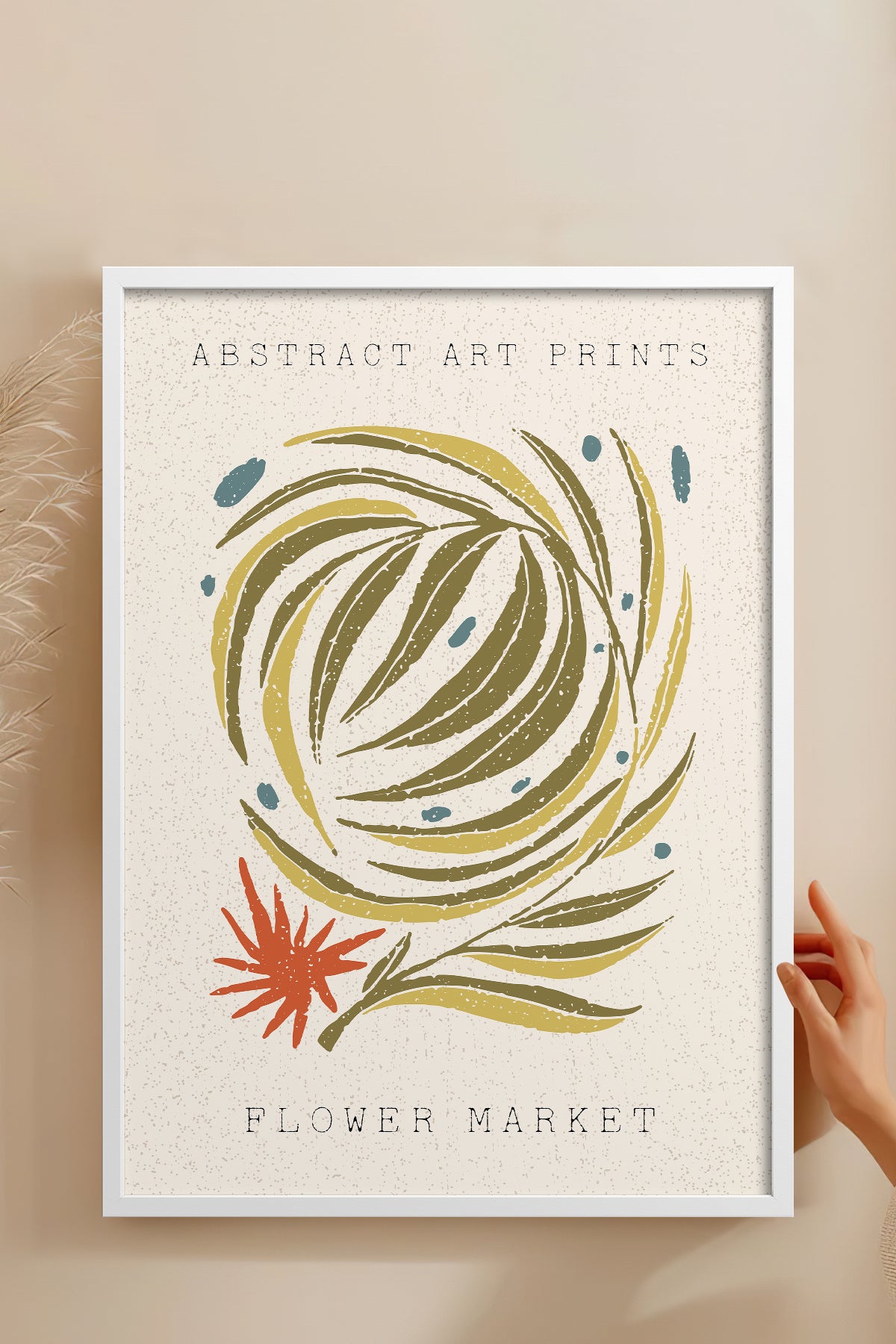 HOMEPACK Ahşap Çerçeveli Tablo Çerçeveli Poster Sanatsal Modern Duvar Dekoru FLOWER-93