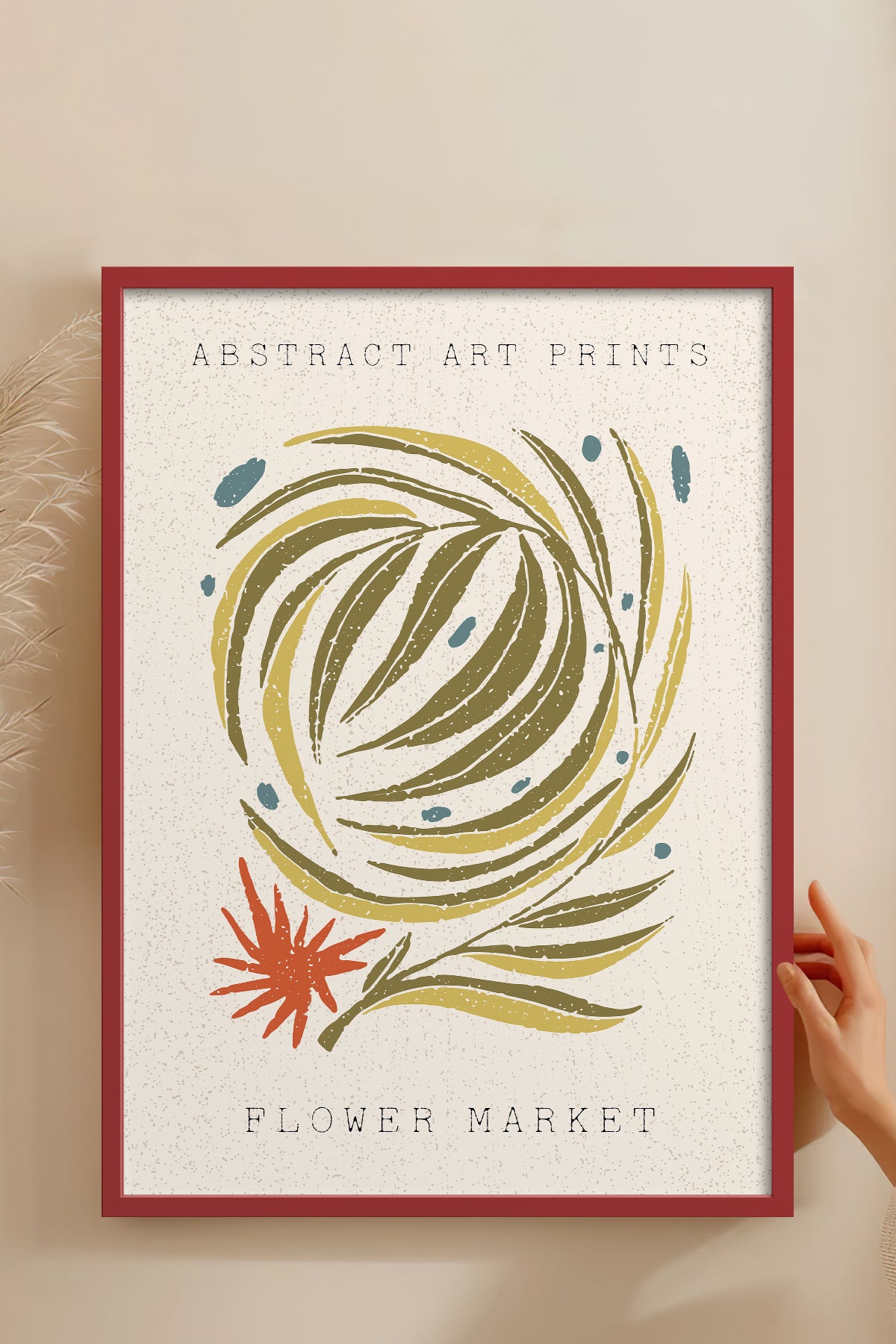 HOMEPACK Ahşap Çerçeveli Tablo Çerçeveli Poster Sanatsal Modern Duvar Dekoru FLOWER-93