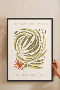 HOMEPACK Ahşap Çerçeveli Tablo Çerçeveli Poster Sanatsal Modern Duvar Dekoru FLOWER-93
