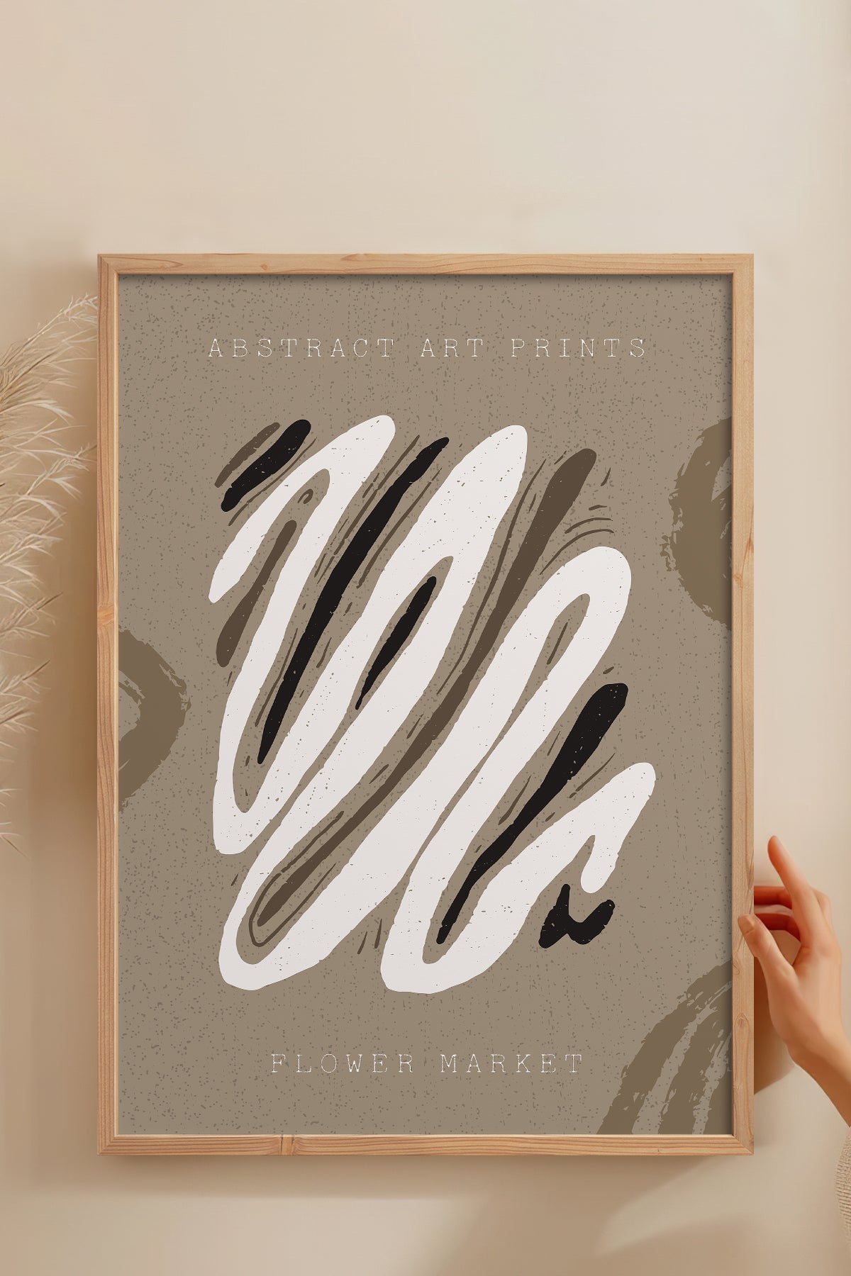 HOMEPACK Ahşap Çerçeveli Tablo Çerçeveli Poster Sanatsal Modern Duvar Dekoru FLOWER-94