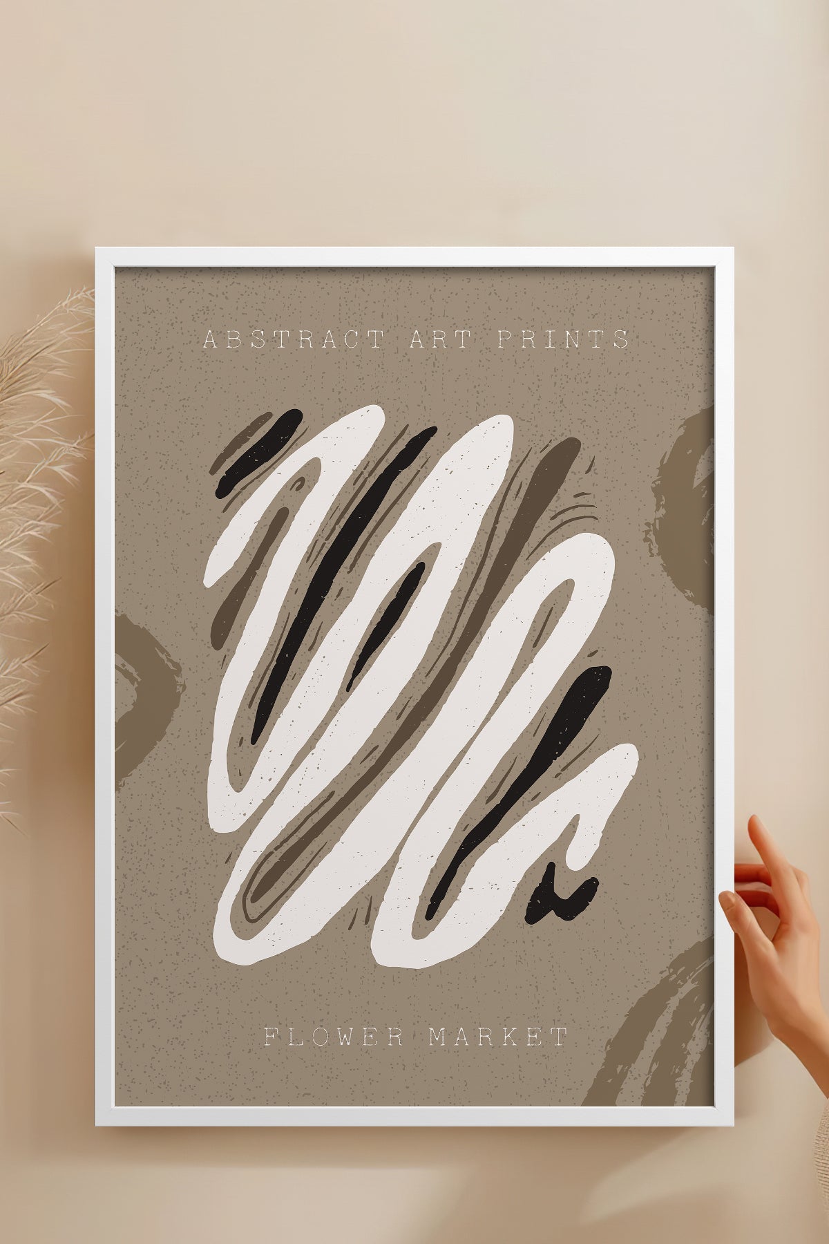 HOMEPACK Ahşap Çerçeveli Tablo Çerçeveli Poster Sanatsal Modern Duvar Dekoru FLOWER-94