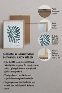 HOMEPACK Ahşap Çerçeveli Tablo Çerçeveli Poster Sanatsal Modern Duvar Dekoru FLOWER-95