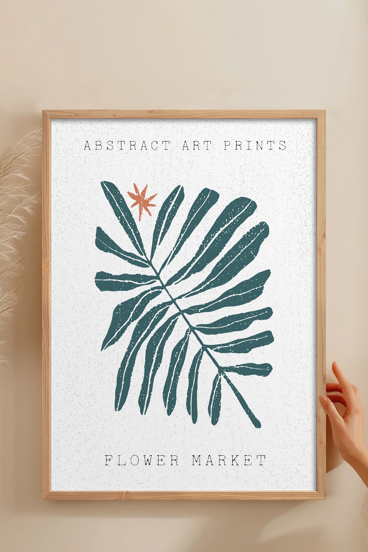 HOMEPACK Ahşap Çerçeveli Tablo Çerçeveli Poster Sanatsal Modern Duvar Dekoru FLOWER-95