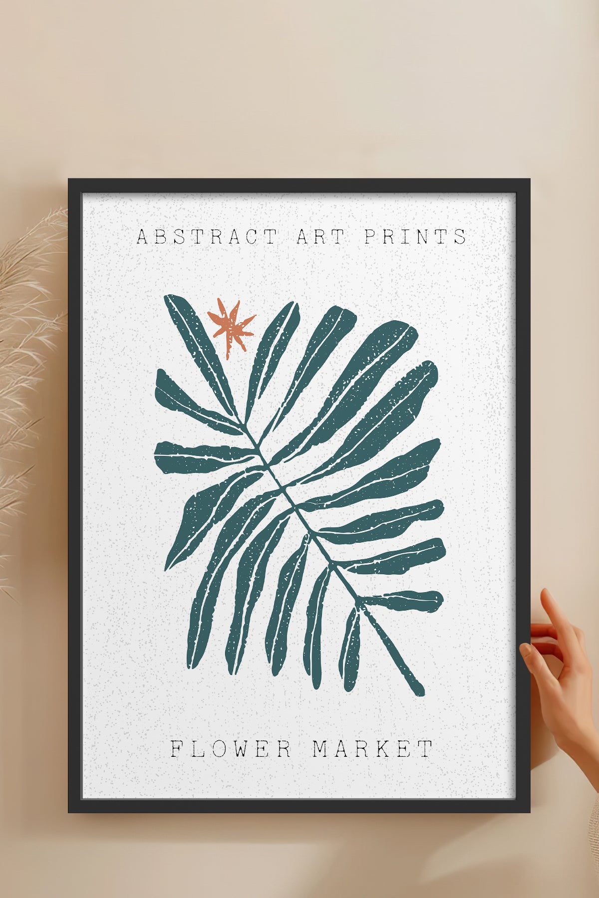 HOMEPACK Ahşap Çerçeveli Tablo Çerçeveli Poster Sanatsal Modern Duvar Dekoru FLOWER-95