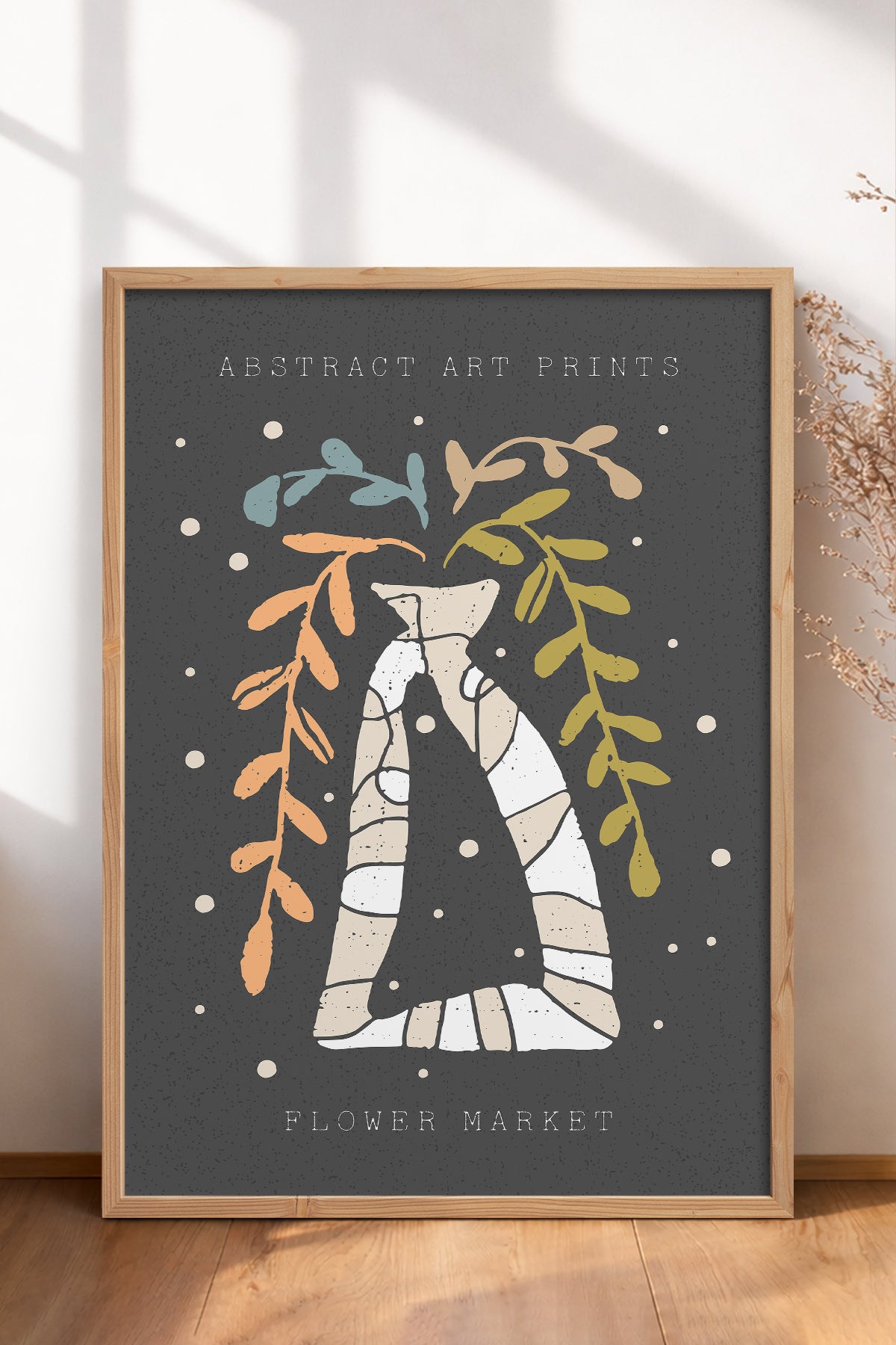 HOMEPACK Ahşap Çerçeveli Tablo Çerçeveli Poster Sanatsal Modern Duvar Dekoru FLOWER-96