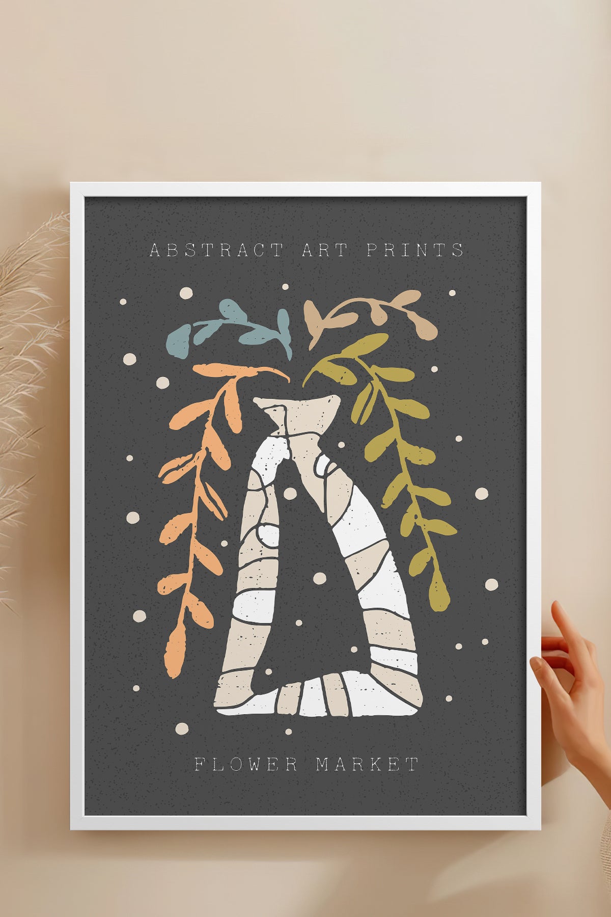 HOMEPACK Ahşap Çerçeveli Tablo Çerçeveli Poster Sanatsal Modern Duvar Dekoru FLOWER-96