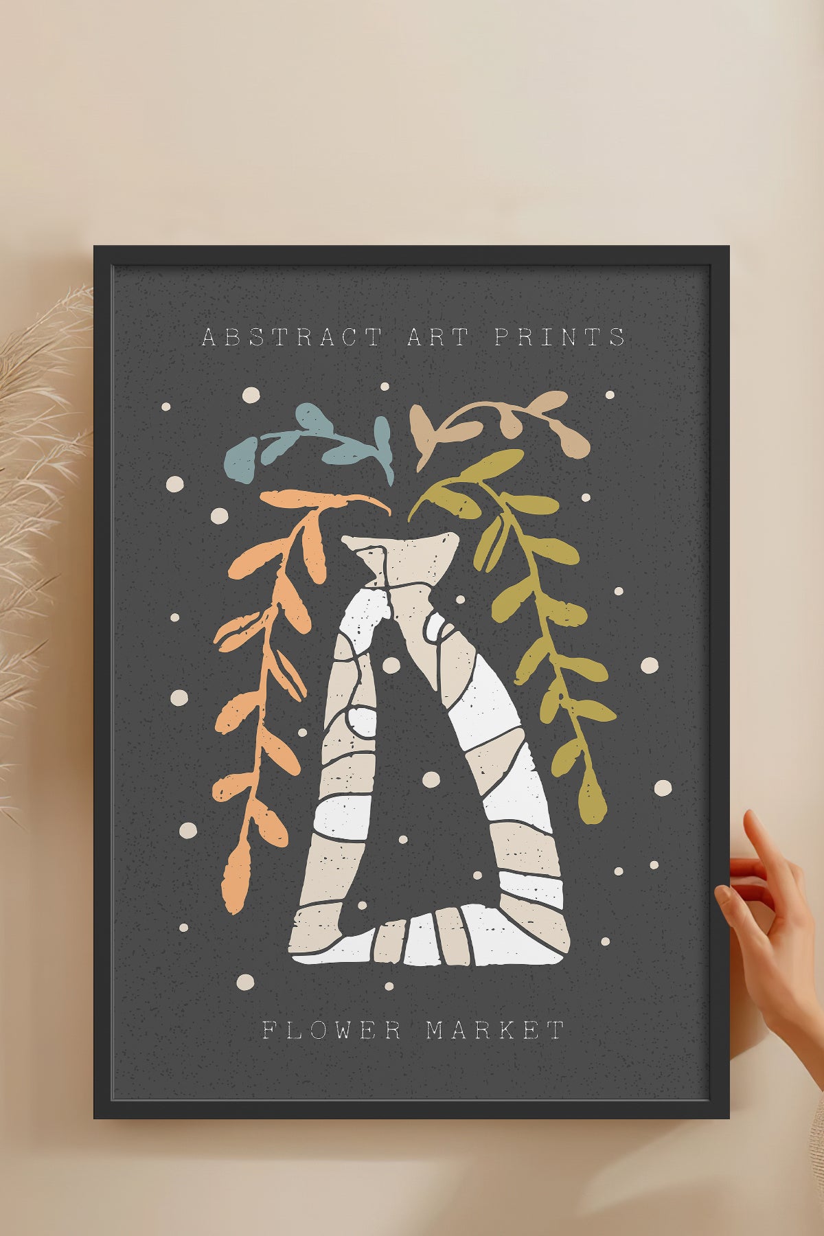 HOMEPACK Ahşap Çerçeveli Tablo Çerçeveli Poster Sanatsal Modern Duvar Dekoru FLOWER-96