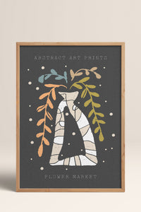 HOMEPACK Ahşap Çerçeveli Tablo Çerçeveli Poster Sanatsal Modern Duvar Dekoru FLOWER-96