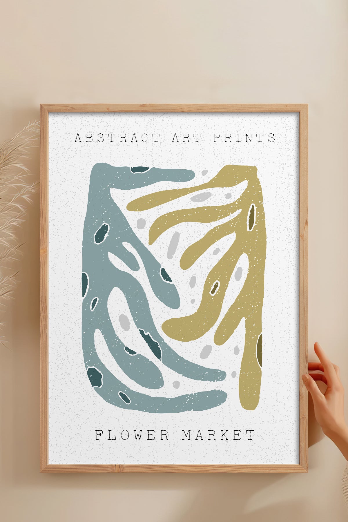 HOMEPACK Ahşap Çerçeveli Tablo Çerçeveli Poster Sanatsal Modern Duvar Dekoru FLOWER-97