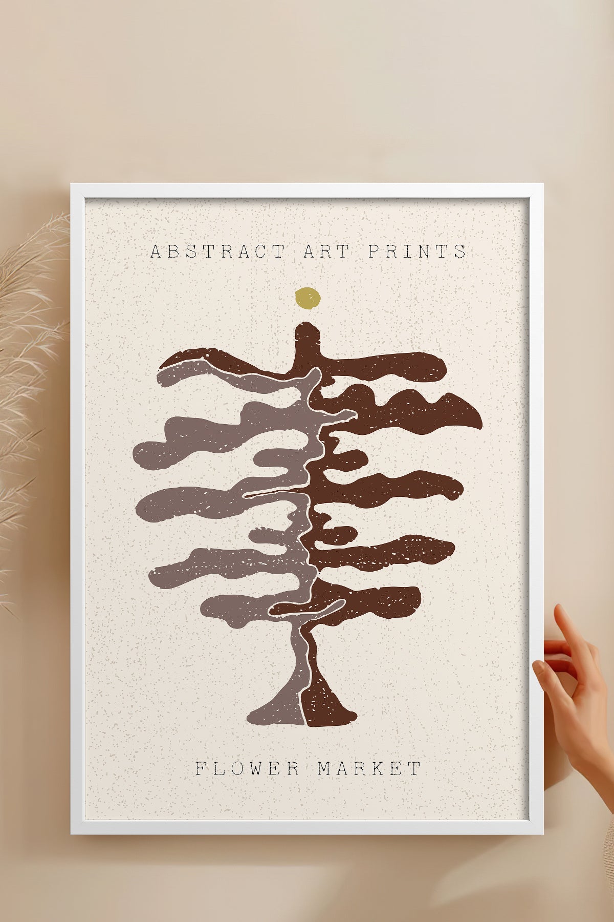 HOMEPACK Ahşap Çerçeveli Tablo Çerçeveli Poster Sanatsal Modern Duvar Dekoru FLOWER-99