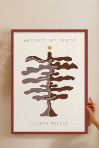 HOMEPACK Ahşap Çerçeveli Tablo Çerçeveli Poster Sanatsal Modern Duvar Dekoru FLOWER-99