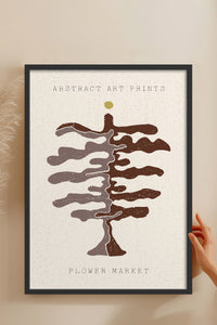 HOMEPACK Ahşap Çerçeveli Tablo Çerçeveli Poster Sanatsal Modern Duvar Dekoru FLOWER-99
