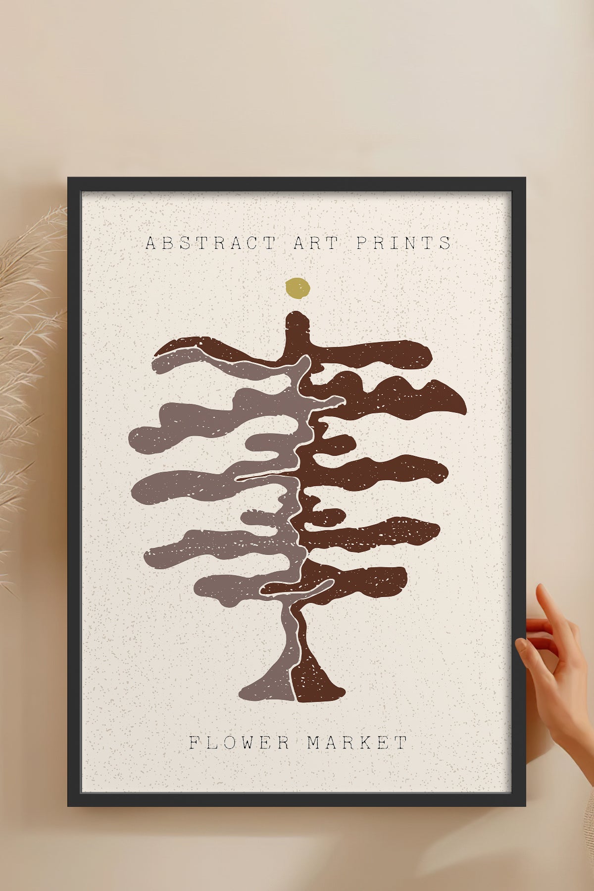 HOMEPACK Ahşap Çerçeveli Tablo Çerçeveli Poster Sanatsal Modern Duvar Dekoru FLOWER-99