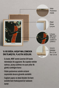 HOMEPACK Ahşap Çerçeveli Tablo Çerçeveli Poster Sanatsal Modern Duvar Dekoru JPN-025