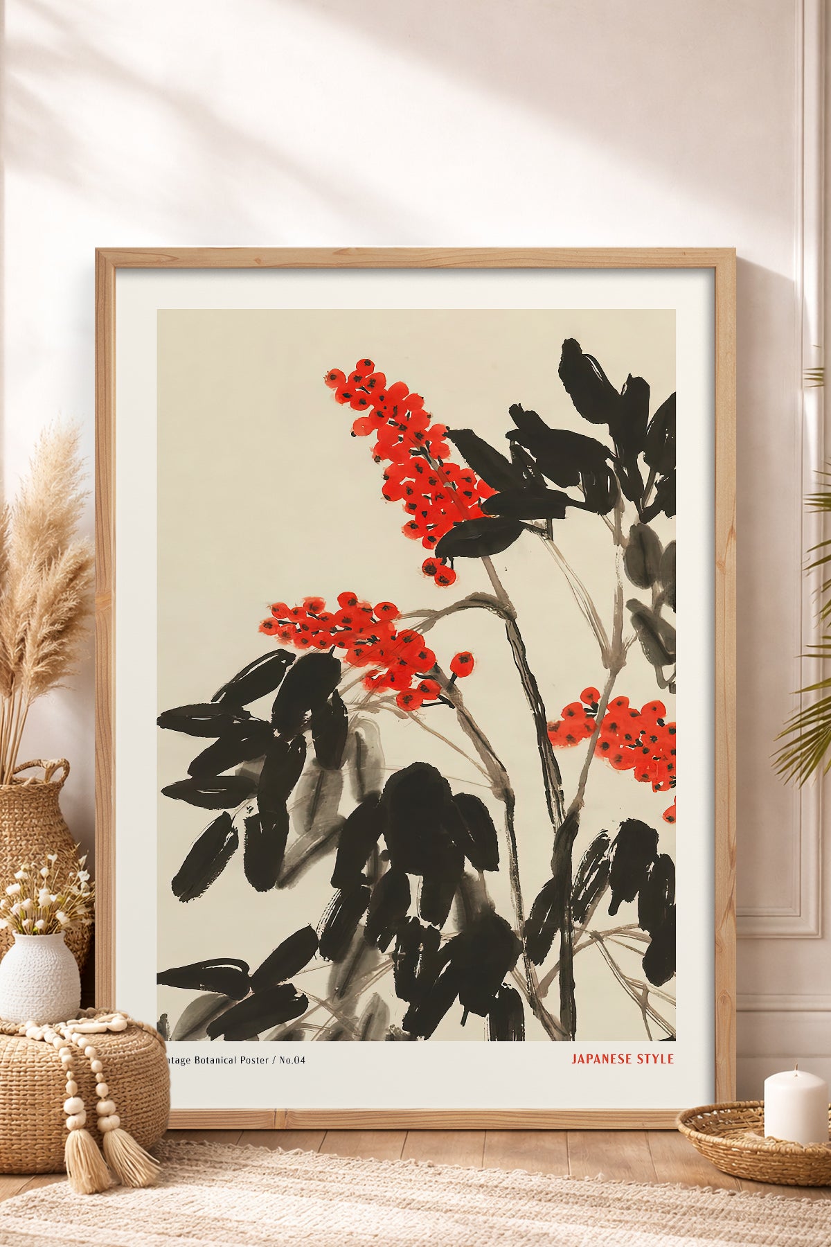 HOMEPACK Ahşap Çerçeveli Tablo Çerçeveli Poster Sanatsal Modern Duvar Dekoru JPN-049