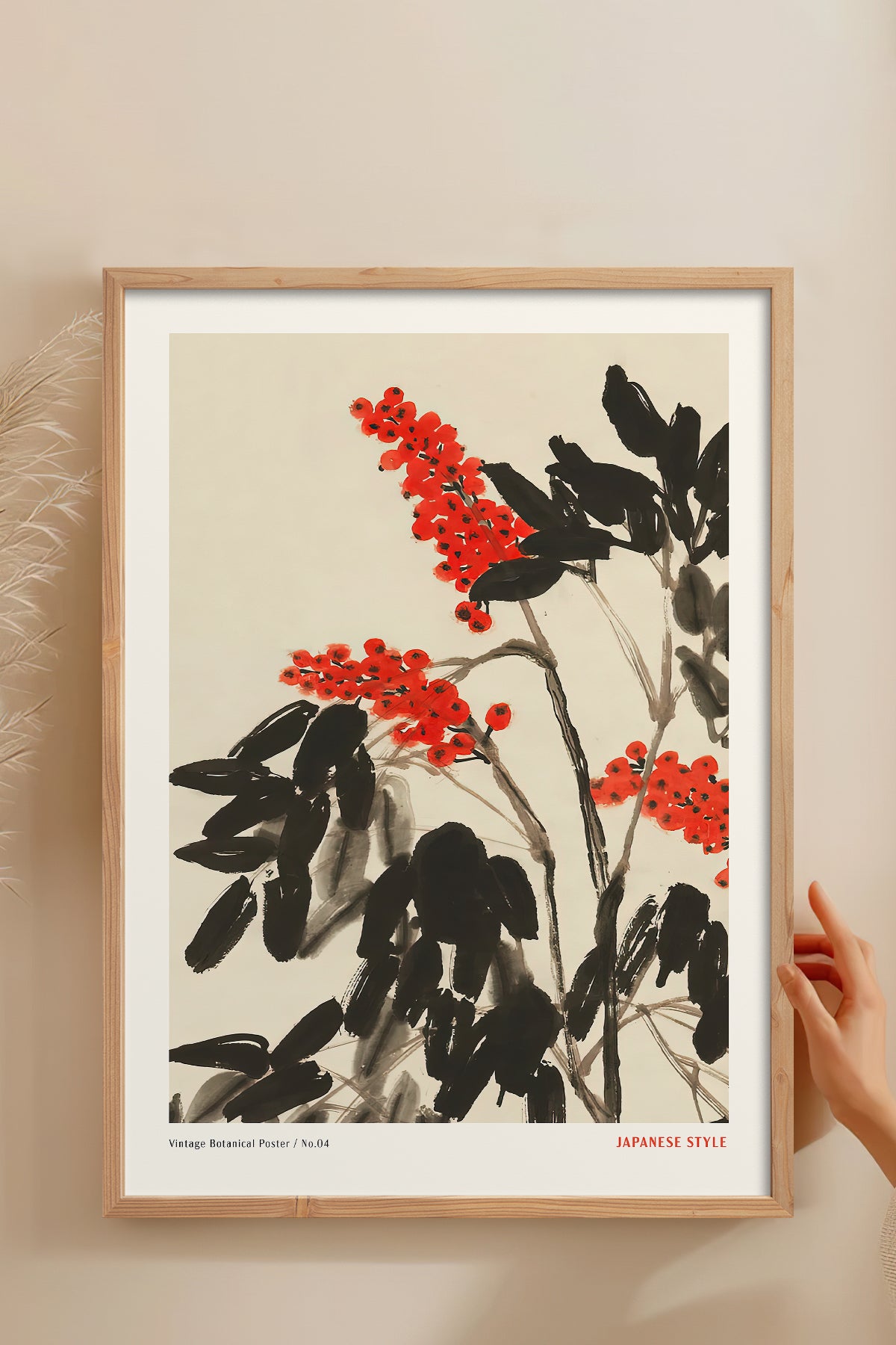 HOMEPACK Ahşap Çerçeveli Tablo Çerçeveli Poster Sanatsal Modern Duvar Dekoru JPN-049