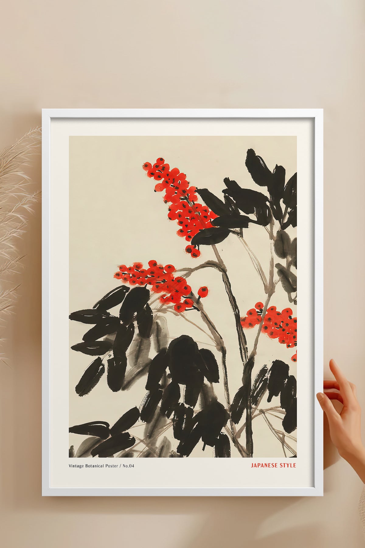 HOMEPACK Ahşap Çerçeveli Tablo Çerçeveli Poster Sanatsal Modern Duvar Dekoru JPN-049