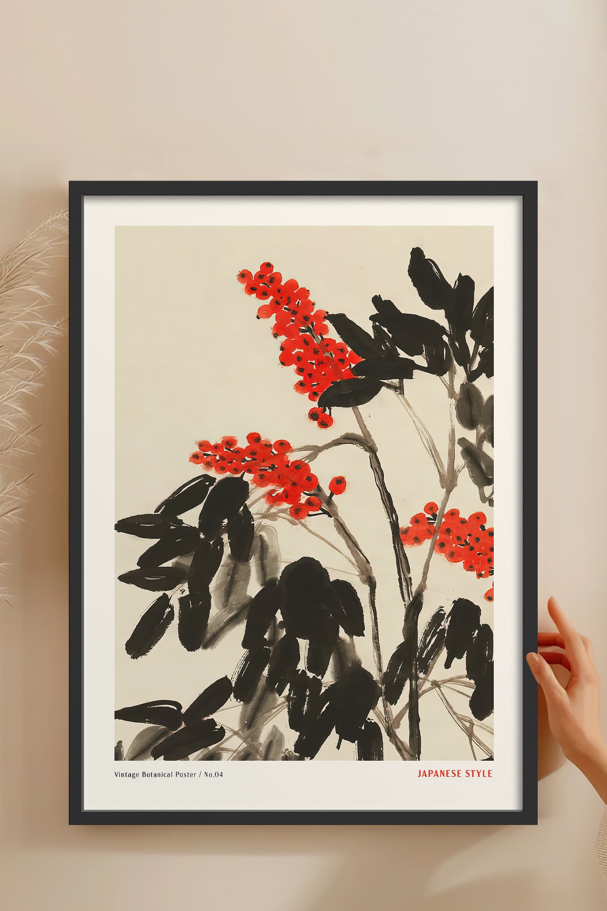 HOMEPACK Ahşap Çerçeveli Tablo Çerçeveli Poster Sanatsal Modern Duvar Dekoru JPN-049