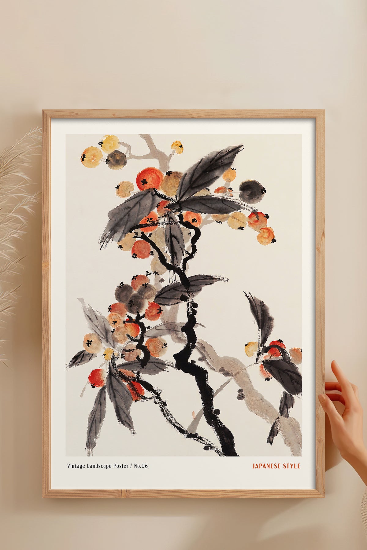 HOMEPACK Ahşap Çerçeveli Tablo Çerçeveli Poster Sanatsal Modern Duvar Dekoru JPN-051