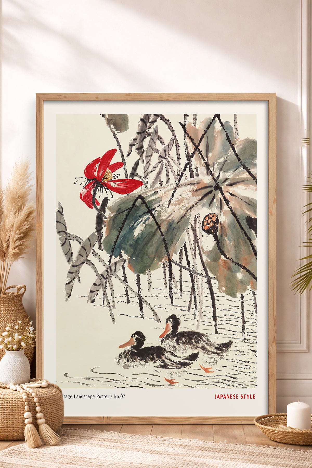 HOMEPACK Ahşap Çerçeveli Tablo Çerçeveli Poster Sanatsal Modern Duvar Dekoru JPN-052