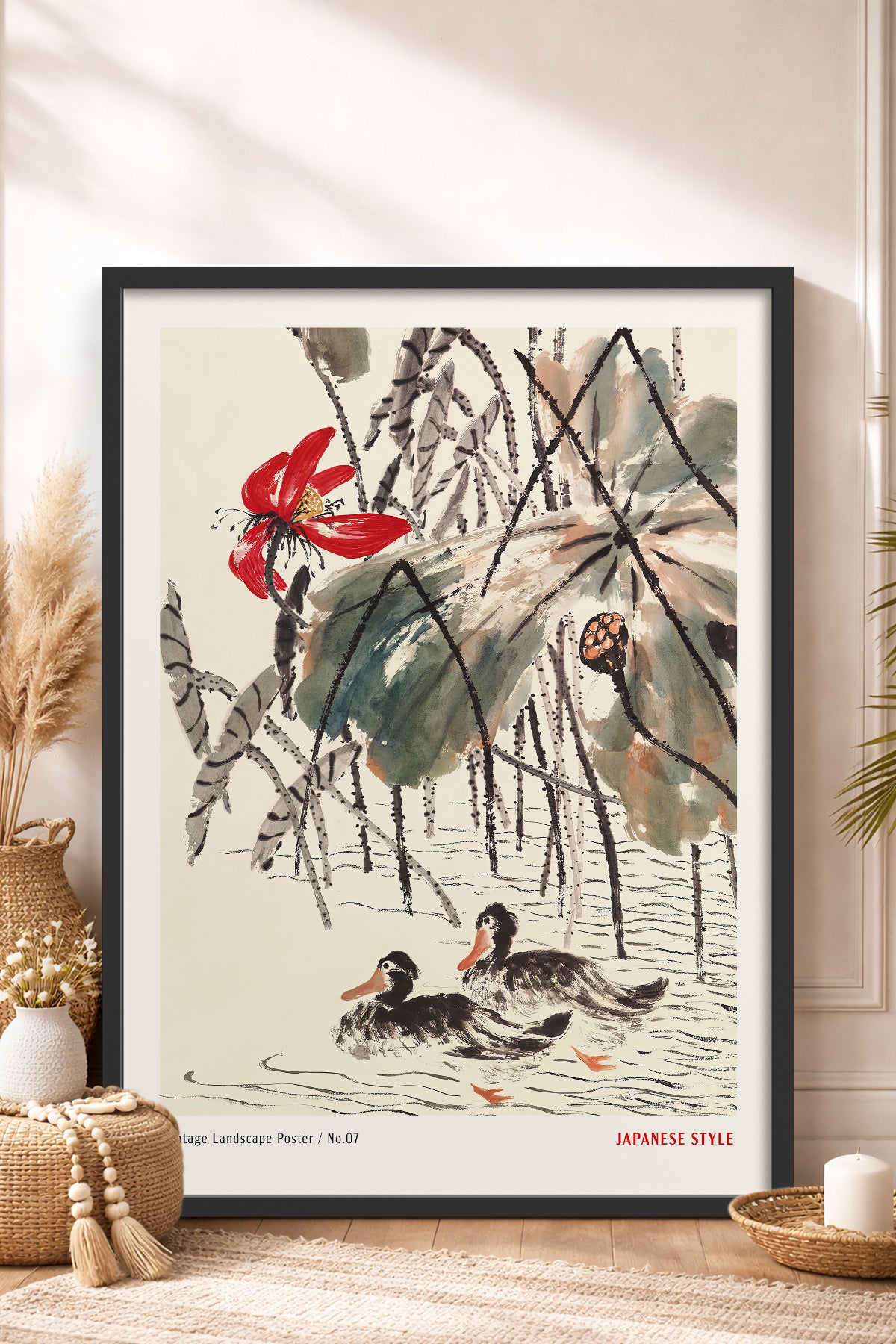 HOMEPACK Ahşap Çerçeveli Tablo Çerçeveli Poster Sanatsal Modern Duvar Dekoru JPN-052