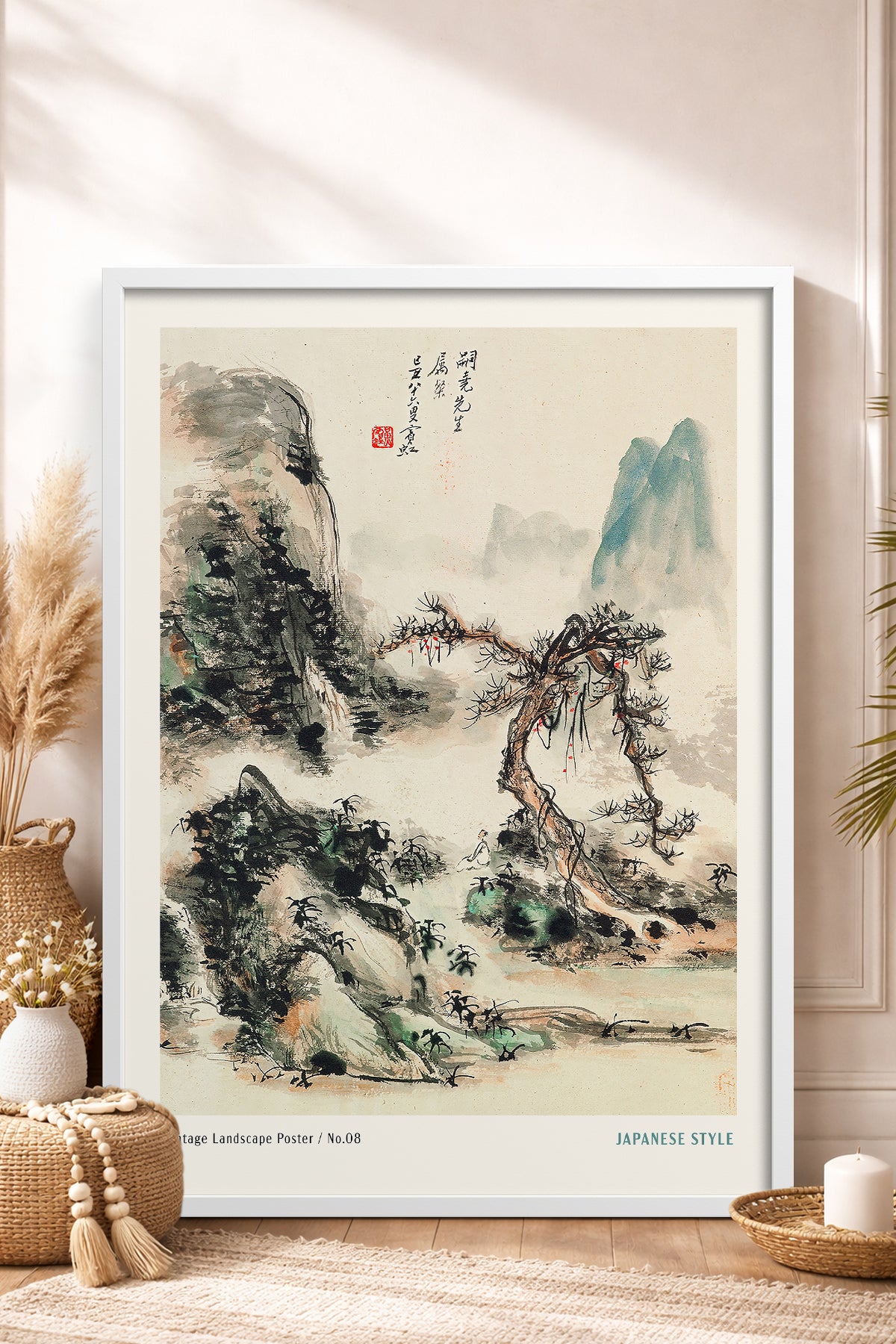 HOMEPACK Ahşap Çerçeveli Tablo Çerçeveli Poster Sanatsal Modern Duvar Dekoru JPN-053
