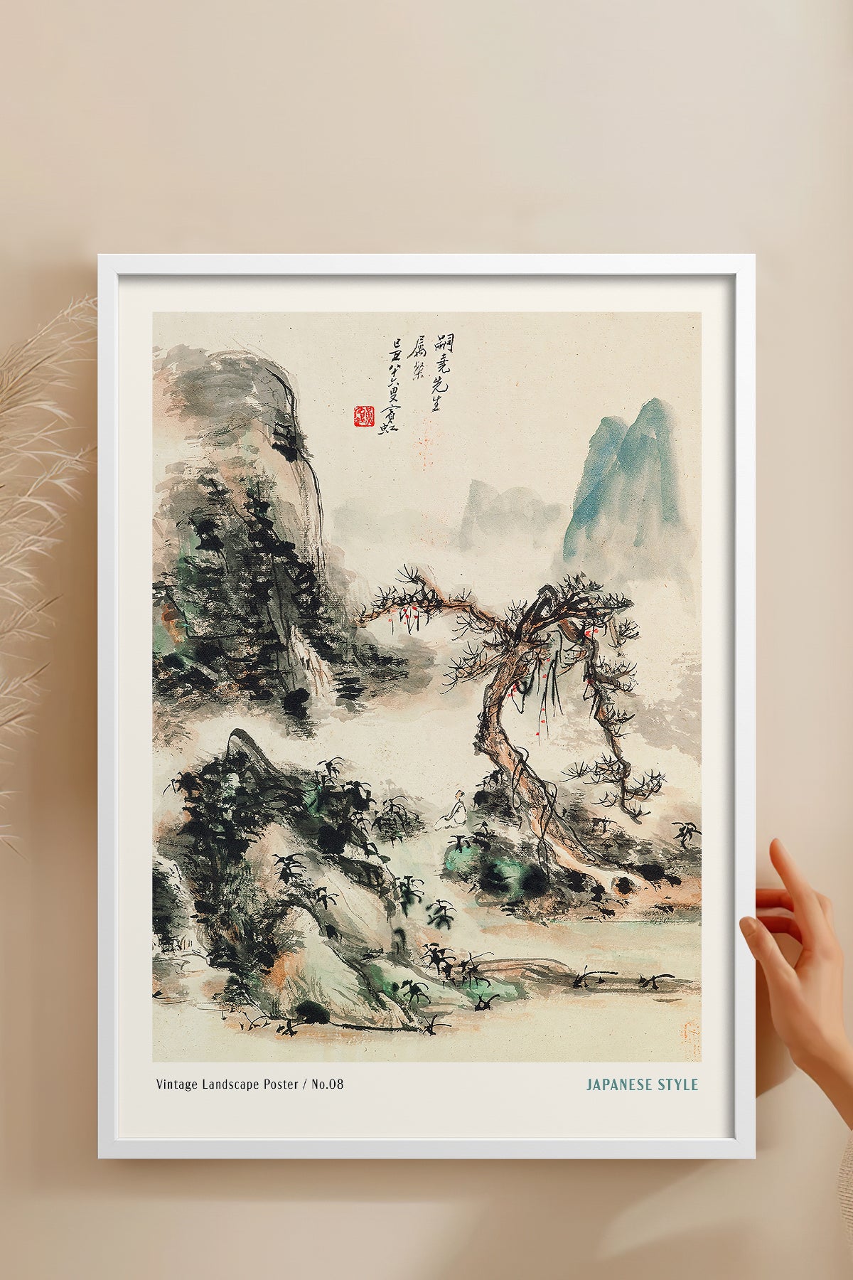 HOMEPACK Ahşap Çerçeveli Tablo Çerçeveli Poster Sanatsal Modern Duvar Dekoru JPN-053