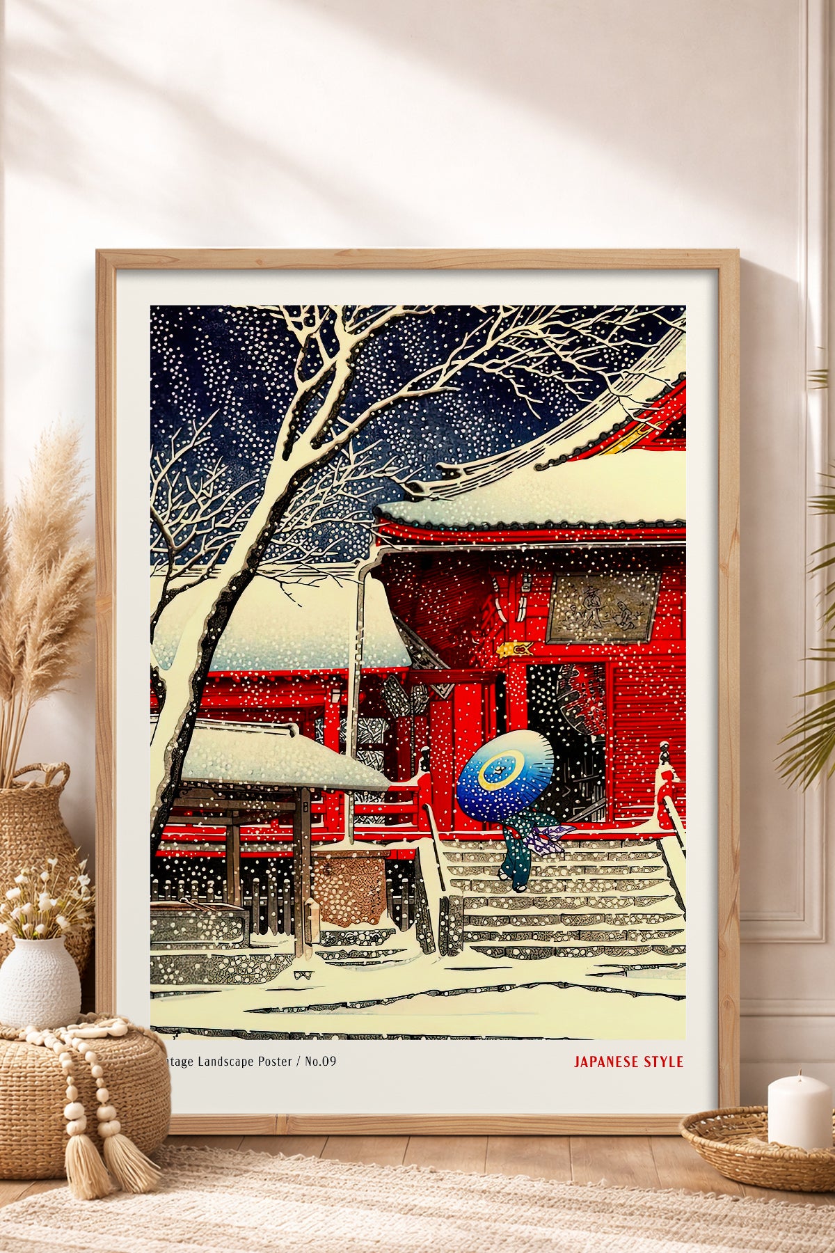 HOMEPACK Ahşap Çerçeveli Tablo Çerçeveli Poster Sanatsal Modern Duvar Dekoru JPN-054