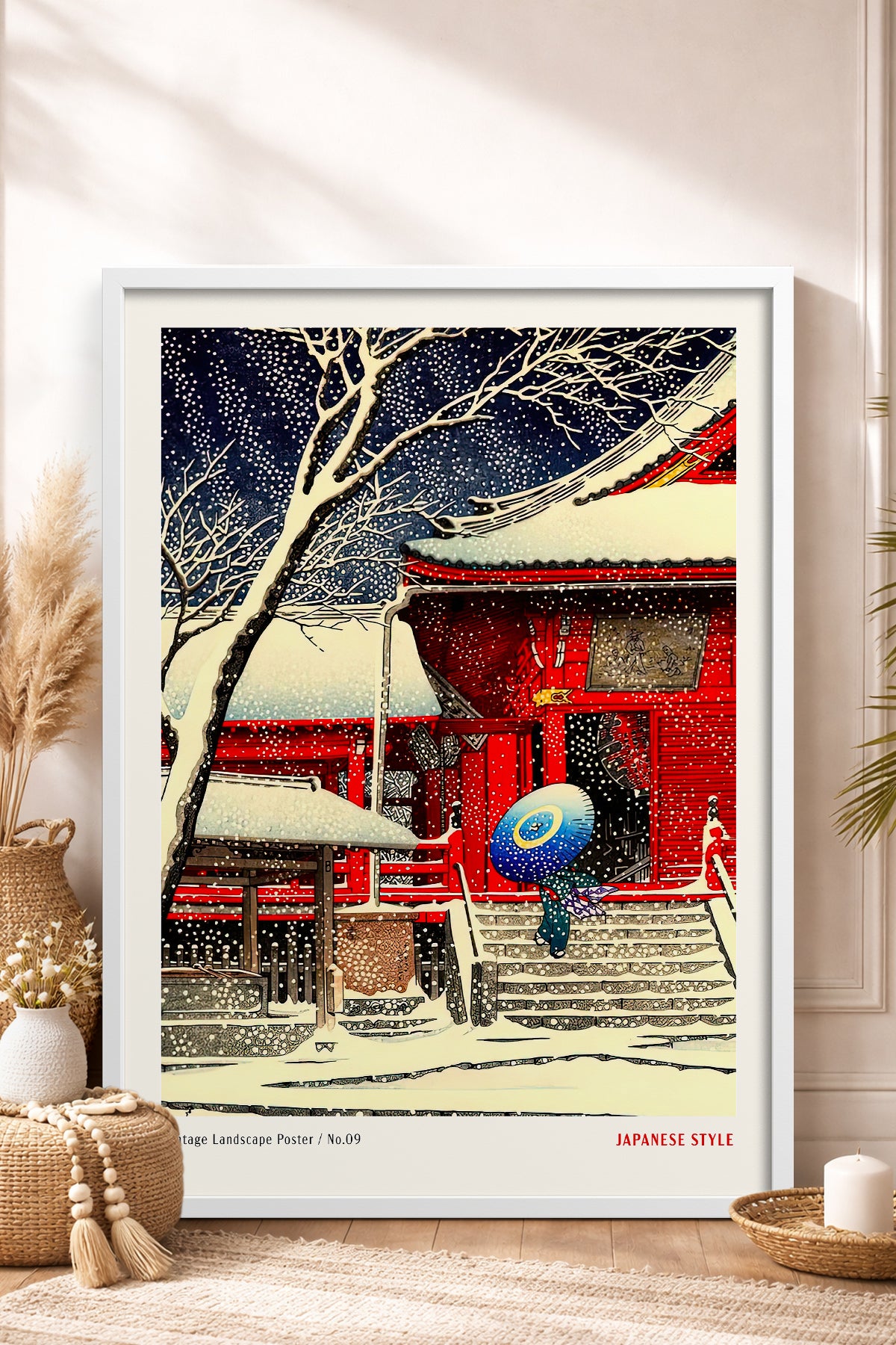 HOMEPACK Ahşap Çerçeveli Tablo Çerçeveli Poster Sanatsal Modern Duvar Dekoru JPN-054