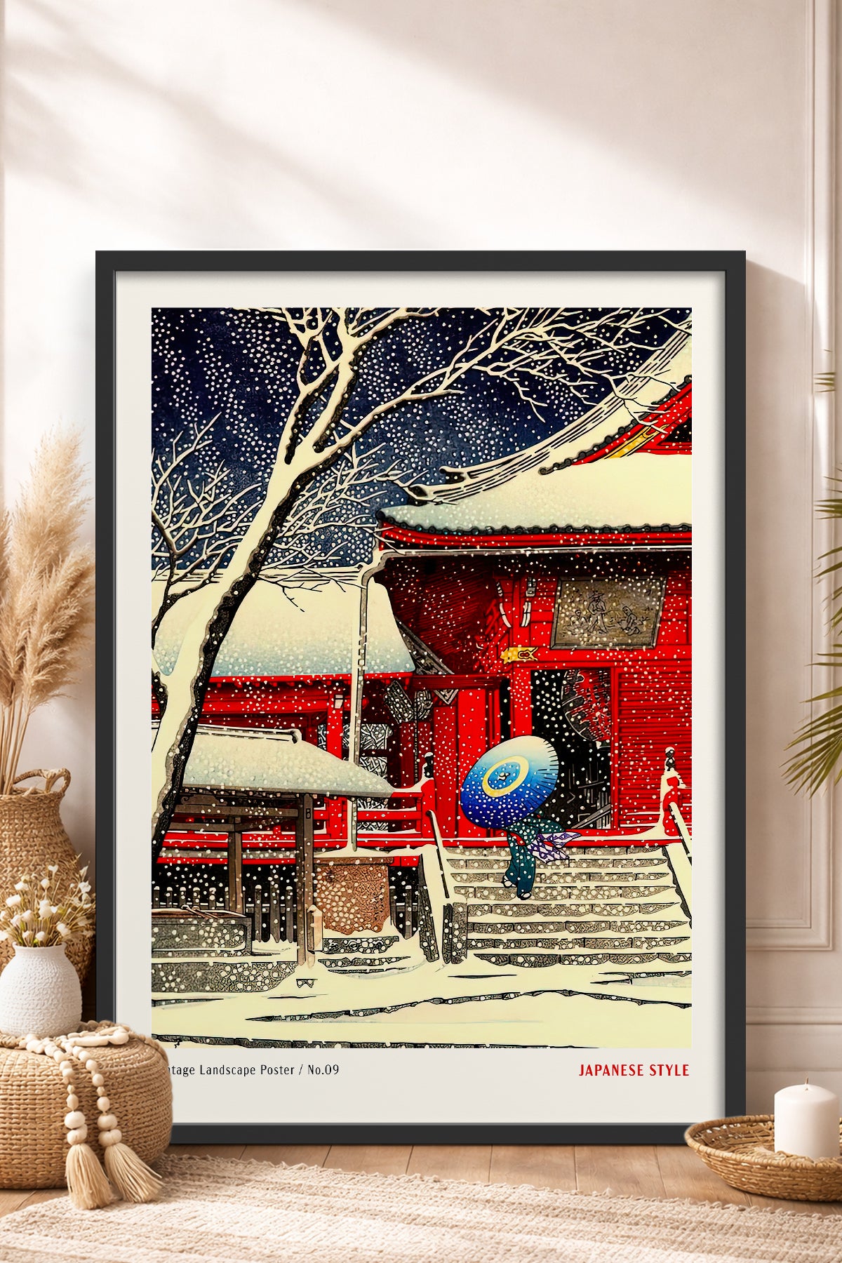 HOMEPACK Ahşap Çerçeveli Tablo Çerçeveli Poster Sanatsal Modern Duvar Dekoru JPN-054