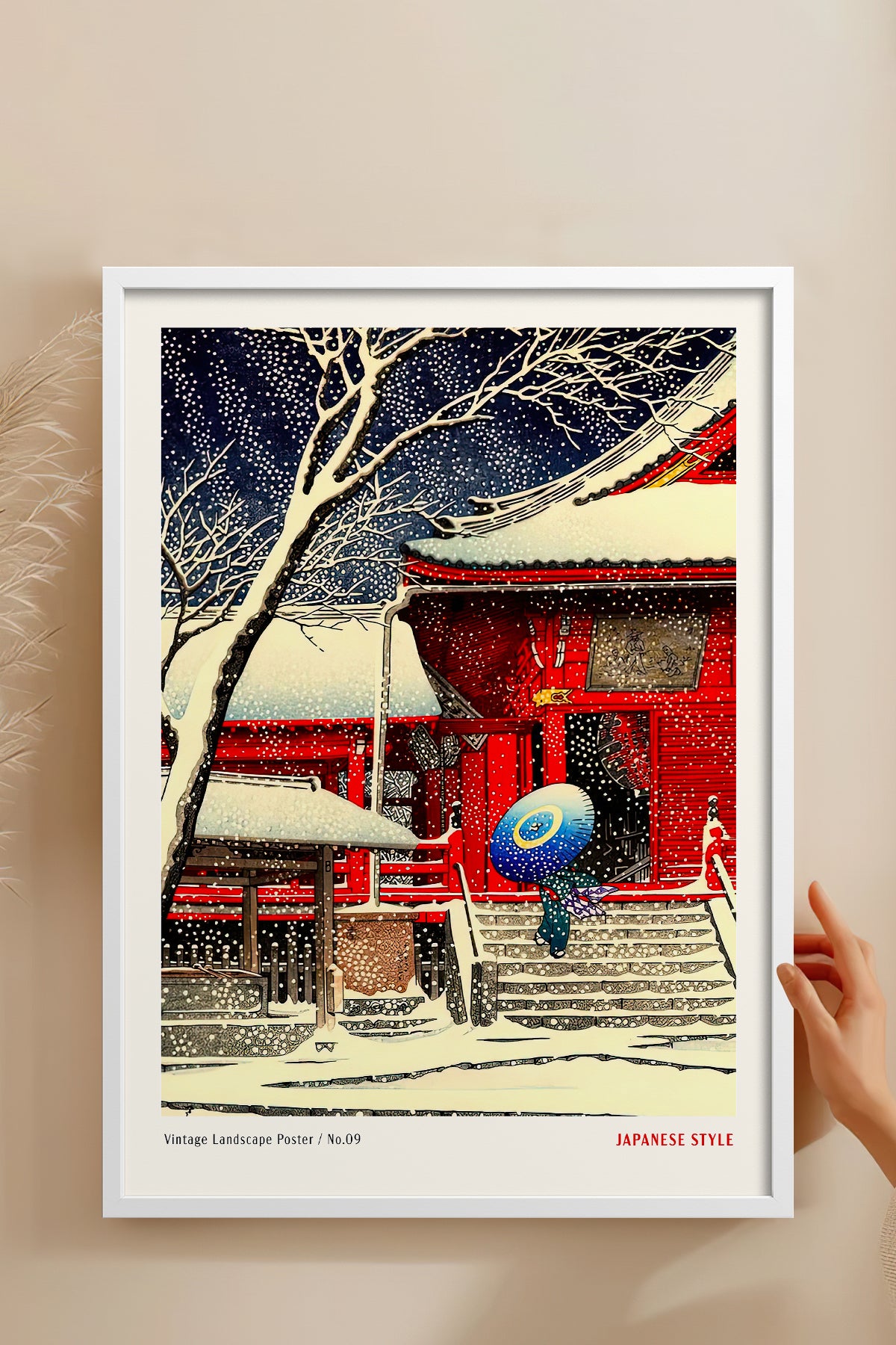 HOMEPACK Ahşap Çerçeveli Tablo Çerçeveli Poster Sanatsal Modern Duvar Dekoru JPN-054