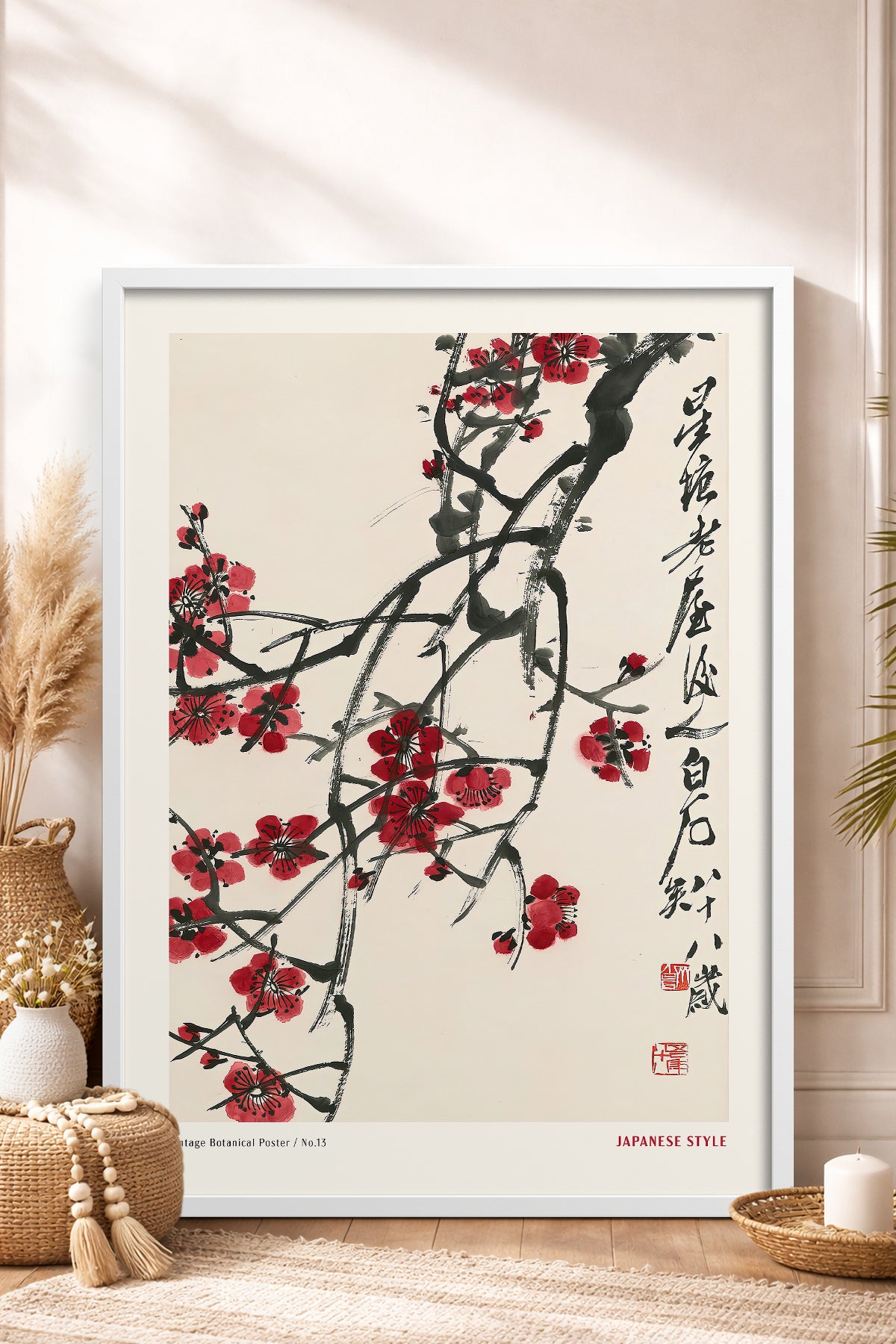 HOMEPACK Ahşap Çerçeveli Tablo Çerçeveli Poster Sanatsal Modern Duvar Dekoru JPN-58