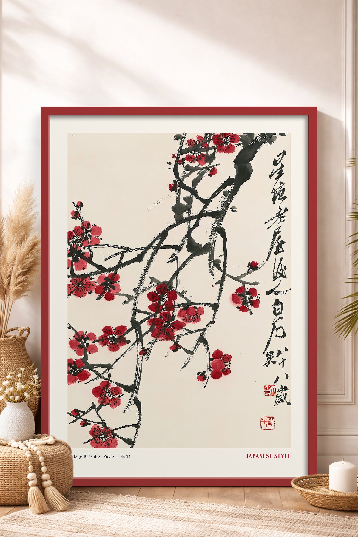 HOMEPACK Ahşap Çerçeveli Tablo Çerçeveli Poster Sanatsal Modern Duvar Dekoru JPN-58